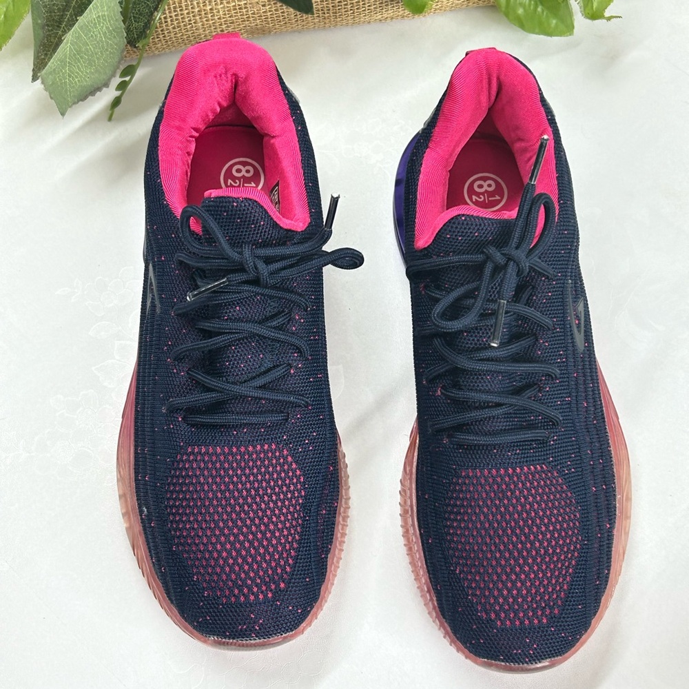 Women's Navy & Pink Athletic Sneakers